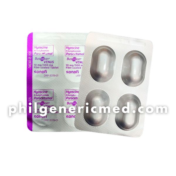 Hyoscine N-butylbromide + Paracetamol BUSCOPAN VENUS 10mg/500mg Film-Coated Tablet 100's - Image 2