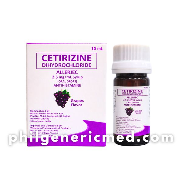 Cetirizine Dihydrochloride ALLERJEC 2.5mg/mL Syrup (Oral Drops) 10ml 1's - Image 2