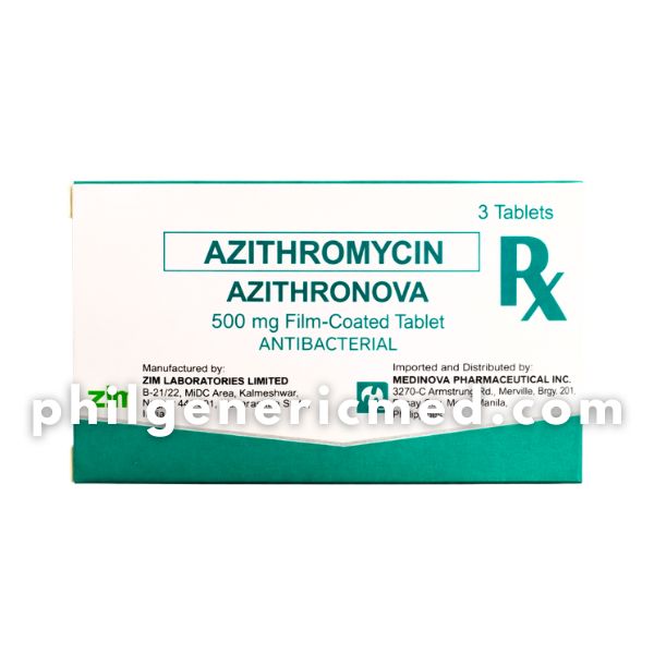 Azithromycin AZITHRONOVA 500mg Film-Coated Tablet 3's