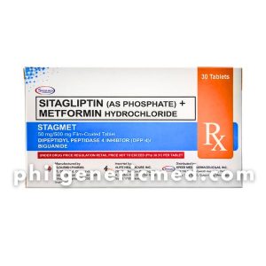 Sitagliptin (as Phosphate) + Metformin Hydrochloride STAGMET 50mg/500mg Film-Coated Tablet 30's