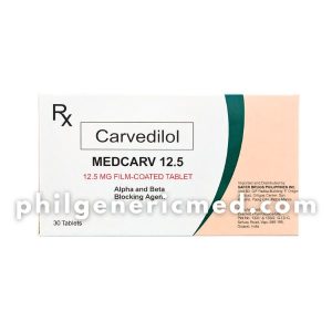 Carvedilol MEDCARV 12.5 12.5 mg Film-Coated Tablet 30's