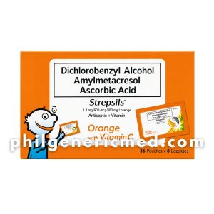 Dichlorobenzyl Alcohol + Amylmetacresol STREPSILS Lozenges 8 Orange with Vitamin C 36's
