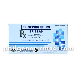Epinephrine HCl EPIBBAS 1mg/mL Solution for Injection Ampoules 1mL x 10's