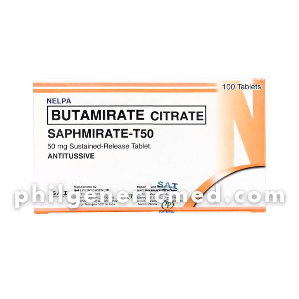 Butamirate Citrate SAPHMIRATE-T50 50 mg Sustained-Release Tablet 100's