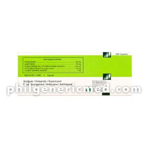 Paracetamol + Guaifenesin + Phenylpropanolamine HCl + Dextromethorphan HBr + Chlorphenamine Maleate MUCOTUSS FORTE Capsule 100’s