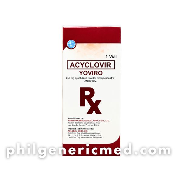 Acyclovir YOVIRO 250mg Lyophilized Powder for Injection (I.V.) Vial 1's