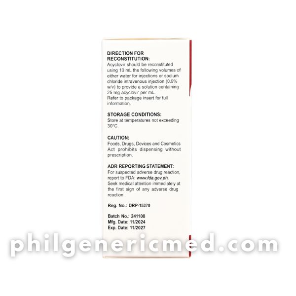 Acyclovir YOVIRO 250mg Lyophilized Powder for Injection (I.V.) Vial 1's - Image 3