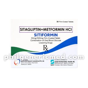 Sitagliptin + Metformin HCl SITIFORMIN 50mg/500mg Film-Coated Tablet 30’s