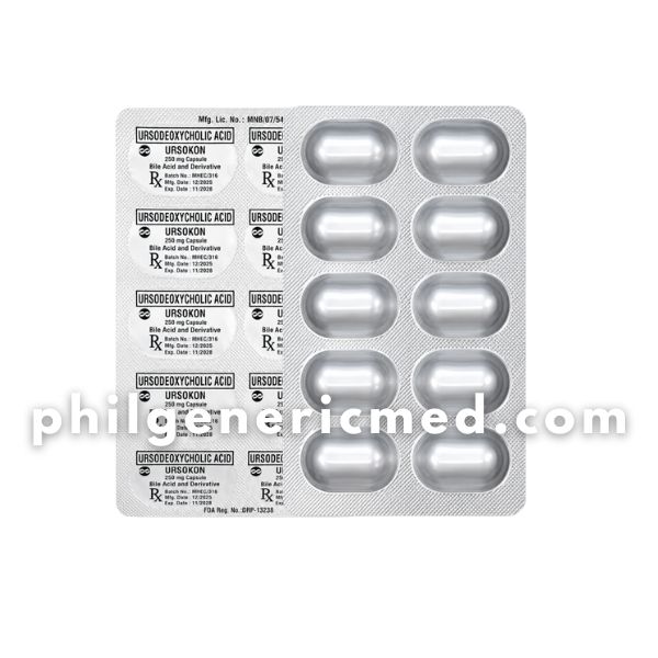 Ursodeoxycholic Acid URSOKON 250mg Capsule 30’s - Image 2