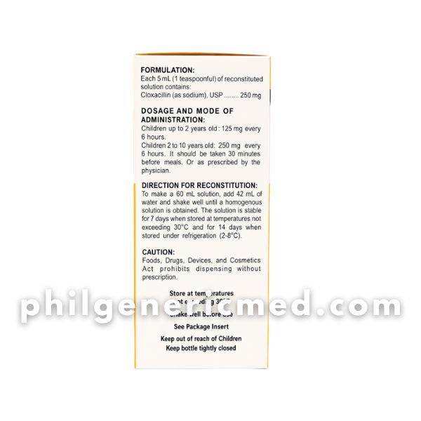 Cloxacillin MYRECLOX 250mg/5mL Melon Flavor Powder for Oral Solution 60mL 1's - Image 5