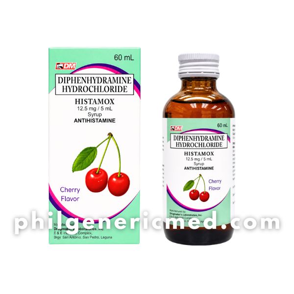 Diphenhydramine Hydrochloride HISTAMOX 12.5mg/5mL Syrup Cherry Flavor 60mL 1's - Image 2
