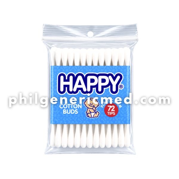 Cotton Buds HAPPY Plastic Sticks Tips 72’s