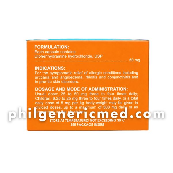 Diphenhydramine Hydrochloride HISTAZYN 50mg Capsule 100’s - Image 3