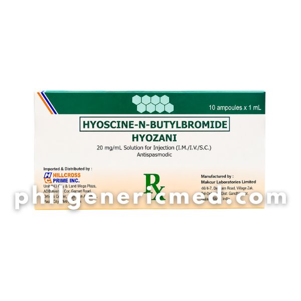 Hyoscine-N-Butylbromide HYOZANI 20mg/mL Solution for Injection 1mL Ampoule 10’s