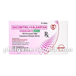 Sacubitril + Valsartan VASACAD-S 49mg/51 100mg Film-Coated Tablet 30’s