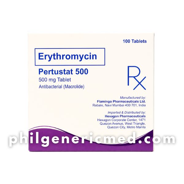 Erythromycin PERTUSTAT 500 500mg Tablet 100's