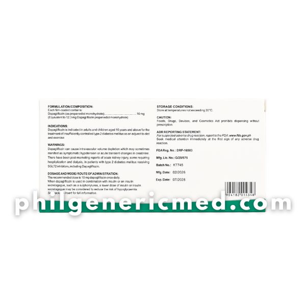 Dapagliflozin DIABEZIN-10 10mg Film-Coated Tablet 30's - Image 2