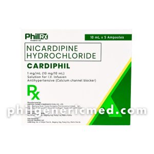 Nicardipine Hydrochloride CARDIPHIL 1mg/mL Solution for I.V. Infusion Ampoules 10mL 5's