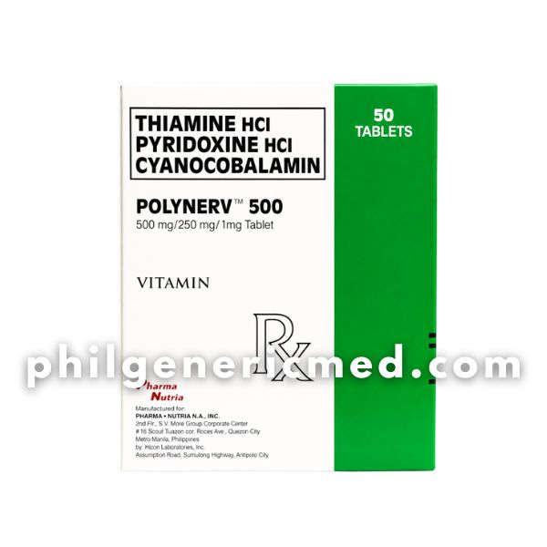 Thiamine HCl Pyridoxine HCl and Cyanocobalamin POLYNERV 500 Tablet 50's