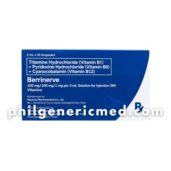 Vit B. Complex BERRINERVE Solution for Injection (IM) Ampoules 3mL x 10's