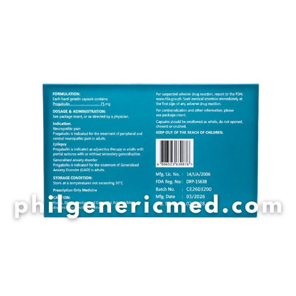 Pregabalin NEURALIN 75mg Capsule 30's - Image 3