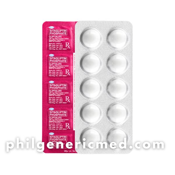 Sitagliptin Phosphate GLIPTALIFE 100mg Film-Coated Tablet 30's - Image 2