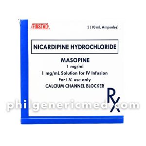 Nicardipine Hydrochloride MASOPINE 1mg/mL Solution for IV Infusion 10mL Ampoules x 5's