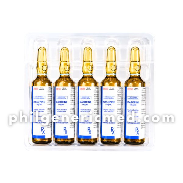 Nicardipine Hydrochloride MASOPINE 1mg/mL Solution for IV Infusion 10mL Ampoules x 5's - Image 2