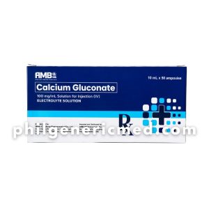 Calcium Gluconate AMB 100mg/mL Solution for Injection (IV) Ampoules 10ml 50's