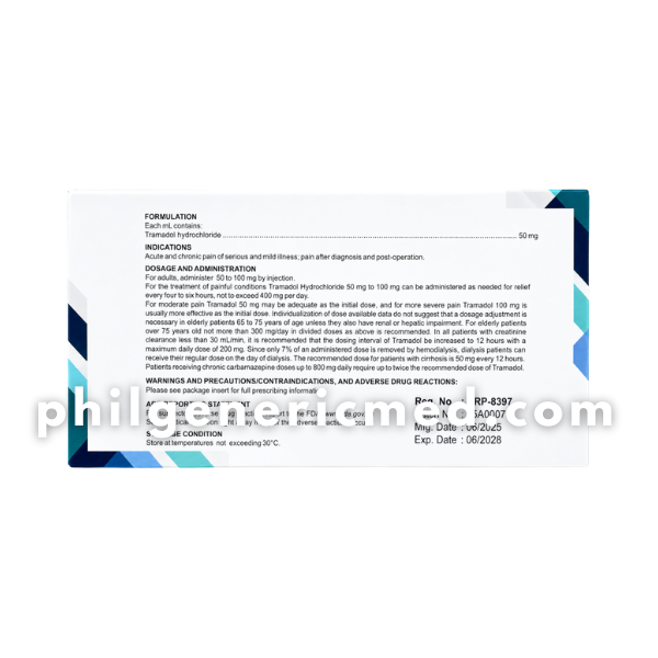 Tramadol HCI AMBIDOL 50 mg/mL (100 mg/2 mL) Solution for Injection (IM/IV) 10's - Image 2